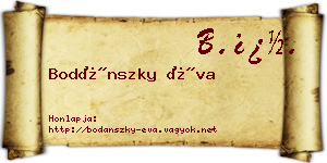 Bodánszky Éva névjegykártya
