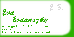 eva bodanszky business card